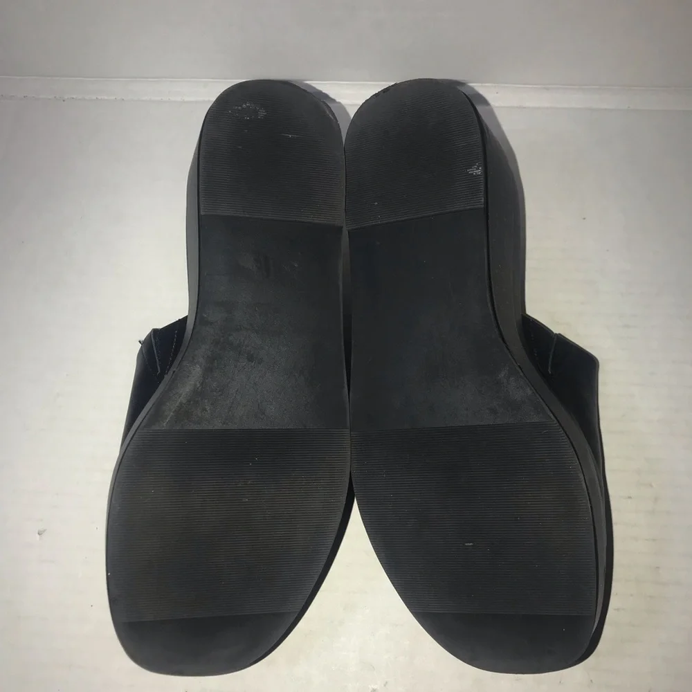 Steve Madden Black Leather Moveable Platform Sandals Sz 6.5 - Picture 9 of 11